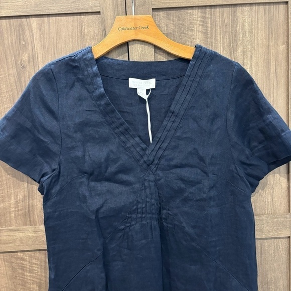 NWT White Label The White Company Linen Midi Dress Navy Blue Size 8 - Picture 6 of 8